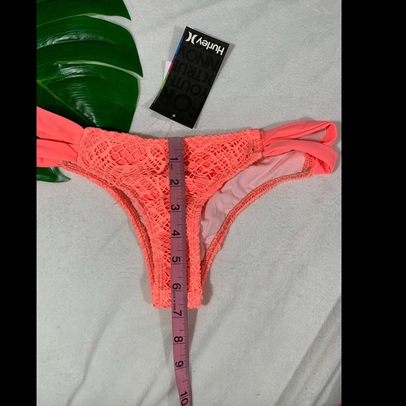 NWT Hurley Crochet Split Strap Bikini Bottom Pink - Picture 5 of 8